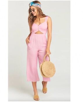 Show me your mumu Brighton Cropped Jumpsuit in Primrose Silky Dots MEDIUM